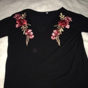 T shirts with v neck cross